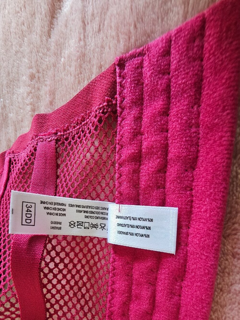 34DD bebe Fuchsia Lace Longline Bra - Picture 14 of 16